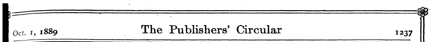 I Oct. i, 188 9 The Publishers' Circular...