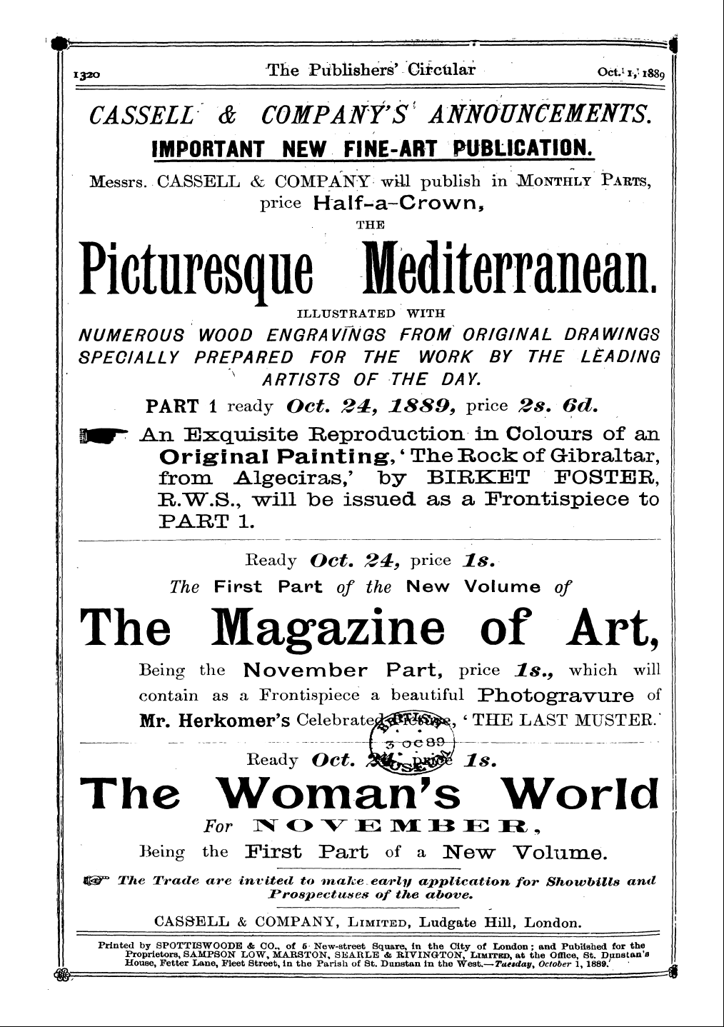 Publishers’ Circular (1880-1890): jS F Y, 1st edition - P. ^'