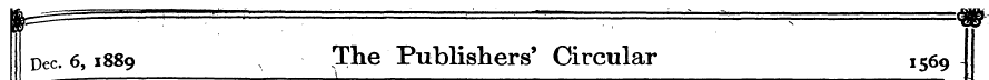 Dec. 6,1889 The Publishers' Circular 156...