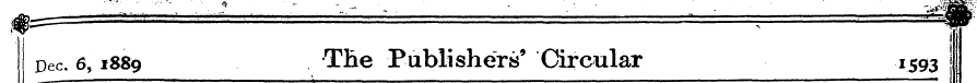 I Pec. 6,1889 TBe Publishers' Circular —...