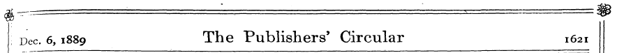 Dec. 6,1889 The Publishers' Circular 162...