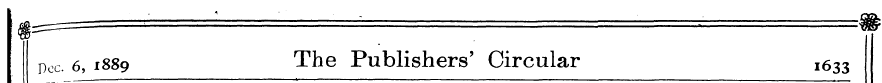 pec. 6, 1889 The Publishers' Circular ^3...