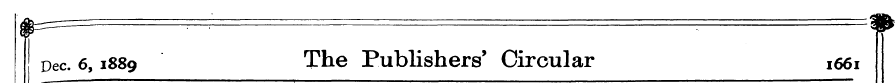 Dec. 6,1889 The Publishers' Circular 166...