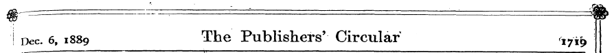 Dec. 6, 1889 The Publishers' Circular < ...