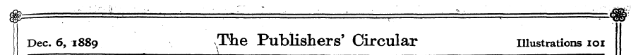 Dec. 6, 1889 The Publishers' Circular il...