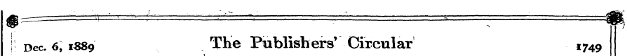 I! Dec. 6, 1889 The Publishers' Circular...