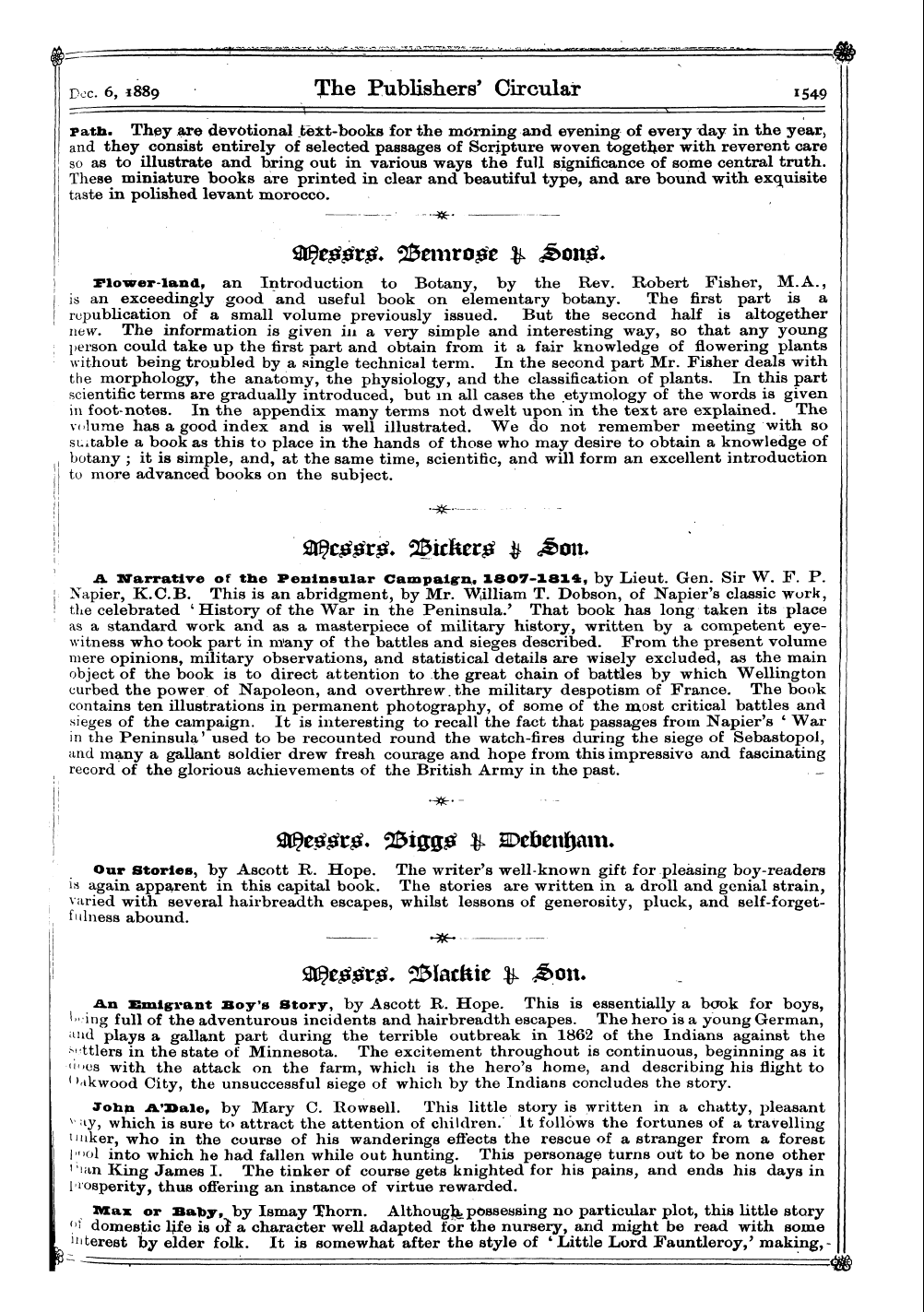 Publishers’ Circular (1880-1890): jS F Y, 1st edition - Ar01501