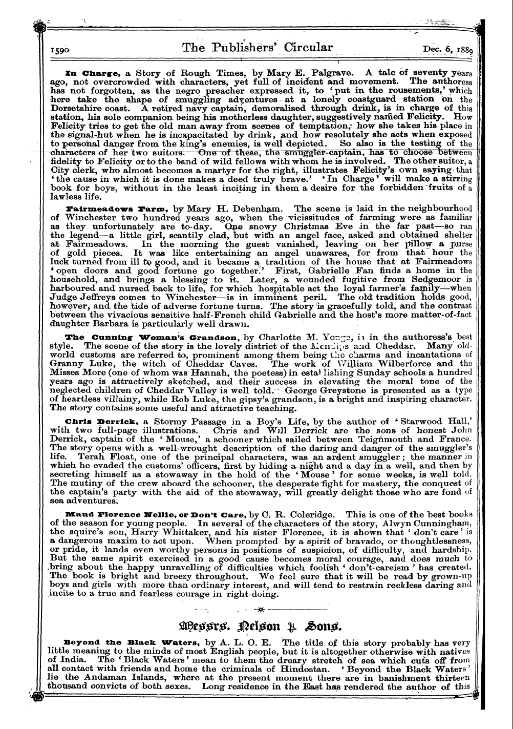 Publishers’ Circular (1880-1890): jS F Y, 1st edition: 56