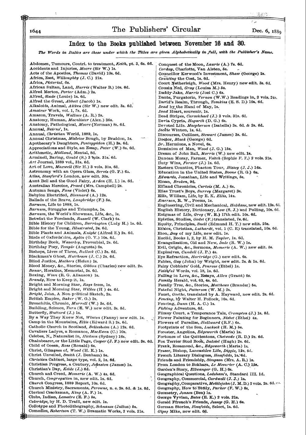 Publishers’ Circular (1880-1890): jS F Y, 1st edition: 110