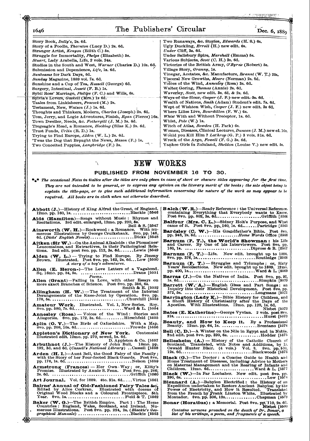 Publishers’ Circular (1880-1890): jS F Y, 1st edition - Abdomen, Tumours, Contri. To Treatment, ...