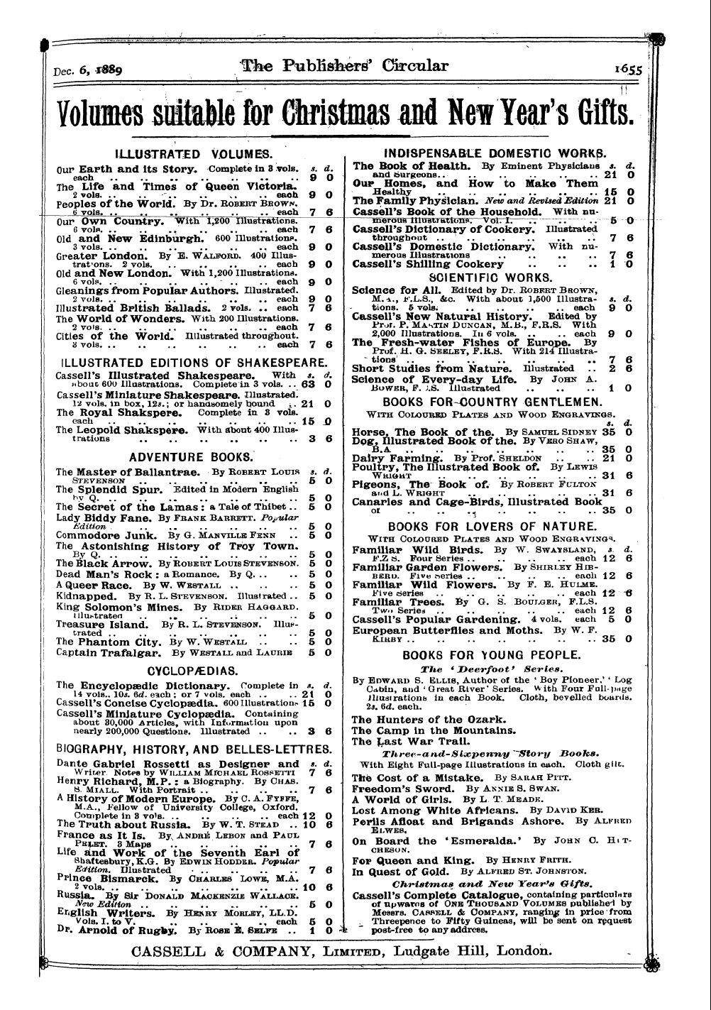 Publishers’ Circular (1880-1890): jS F Y, 1st edition: 121