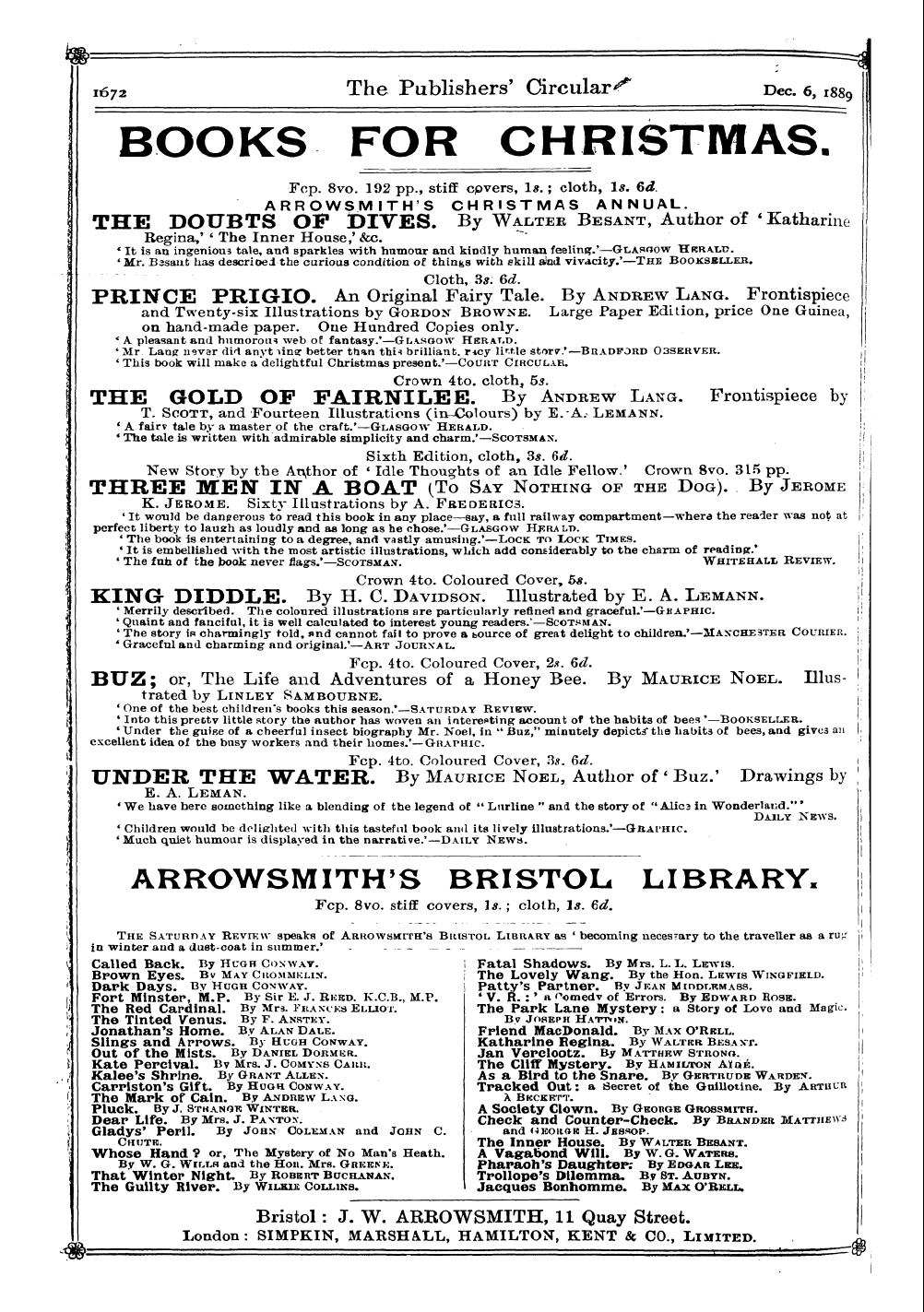 Publishers’ Circular (1880-1890): jS F Y, 1st edition: 154