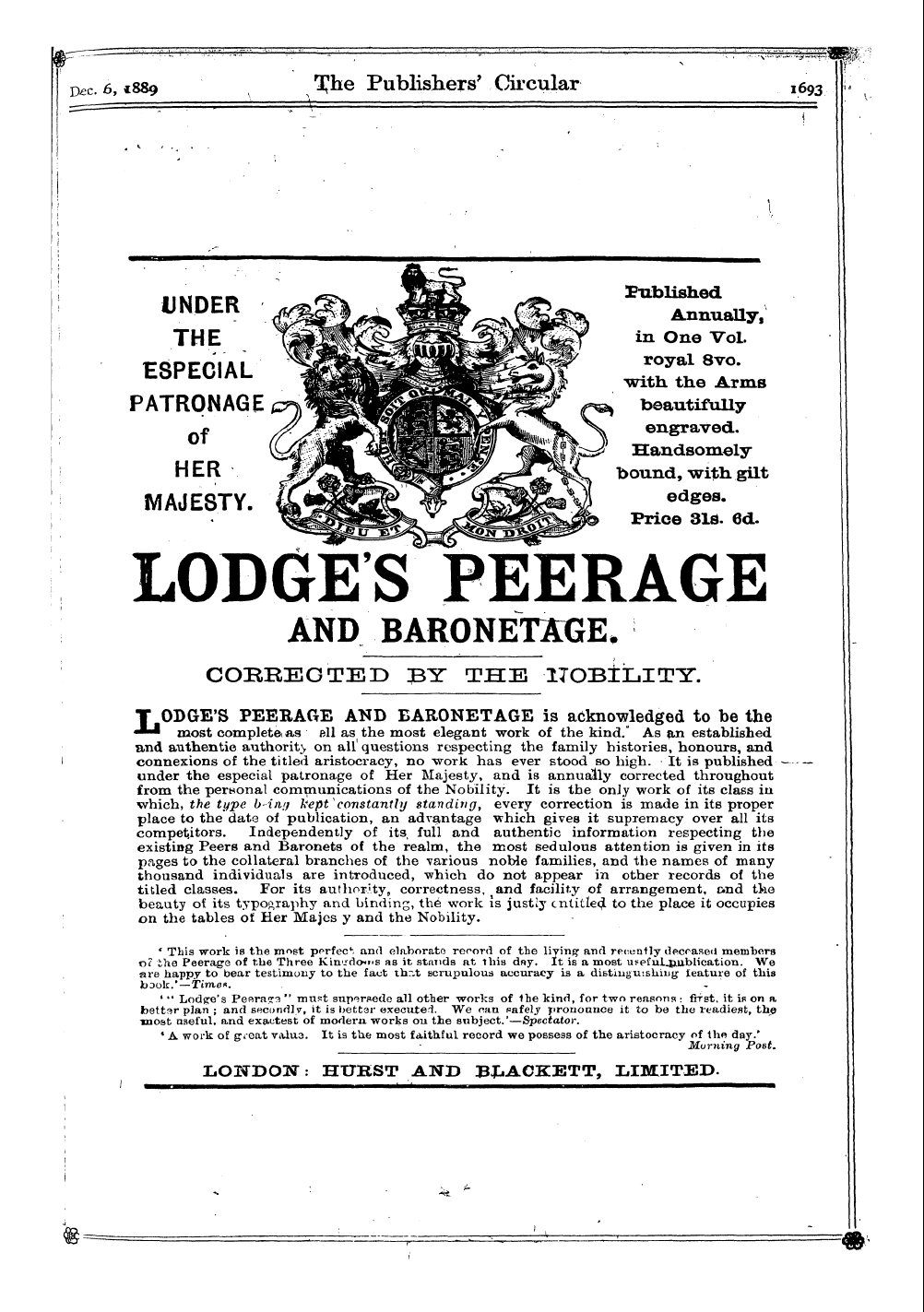 Publishers’ Circular (1880-1890): jS F Y, 1st edition: 215