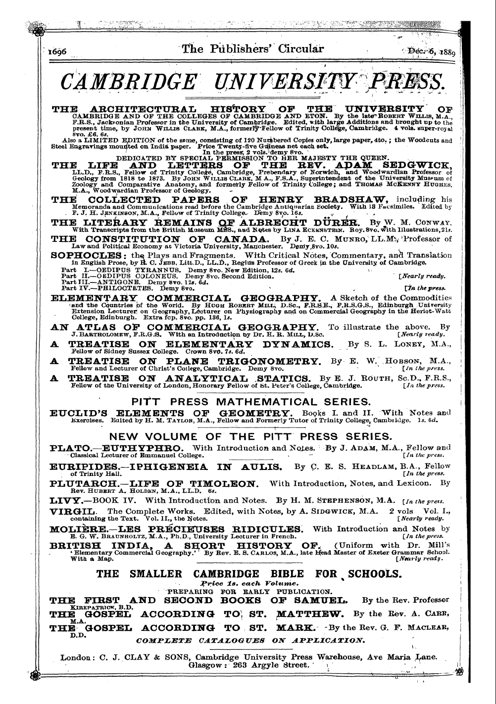 Publishers’ Circular (1880-1890): jS F Y, 1st edition: 218