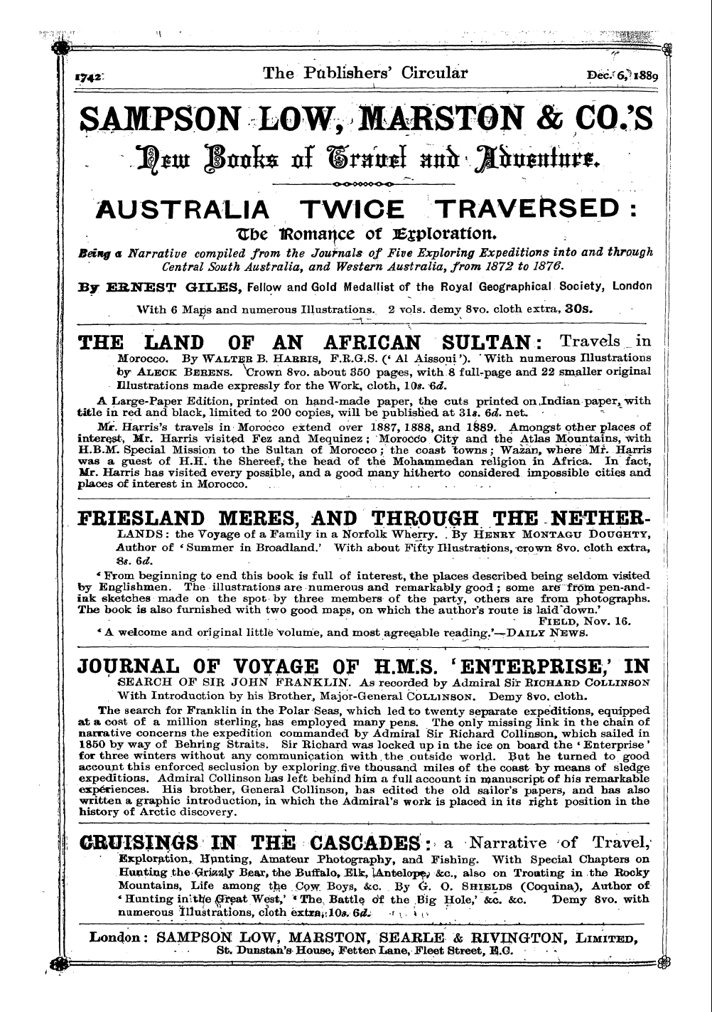 Publishers’ Circular (1880-1890): jS F Y, 1st edition: 304