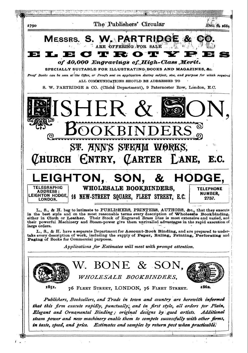 Publishers’ Circular (1880-1890): jS F Y, 1st edition - Ad38801