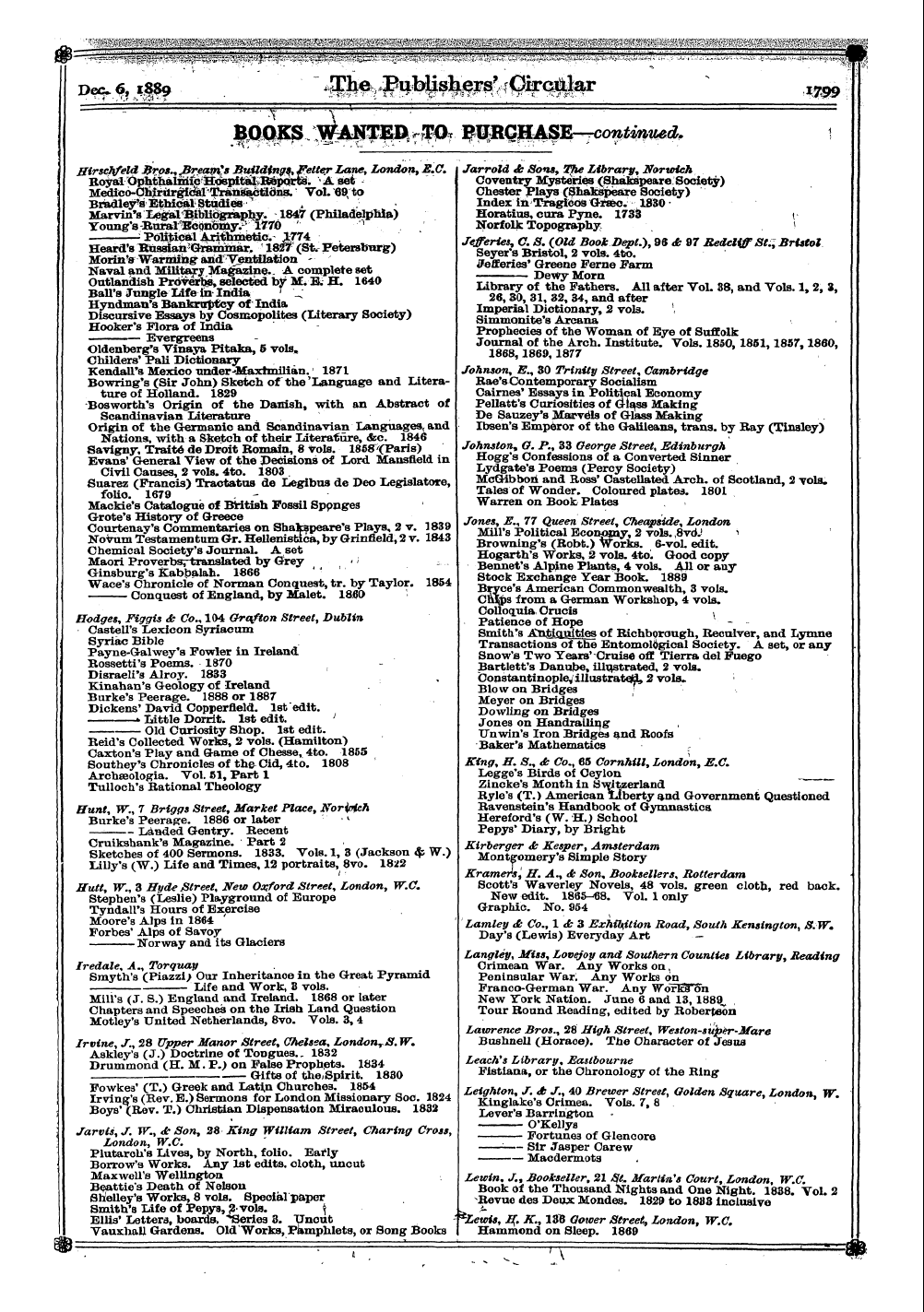 Publishers’ Circular (1880-1890): jS F Y, 1st edition: 397