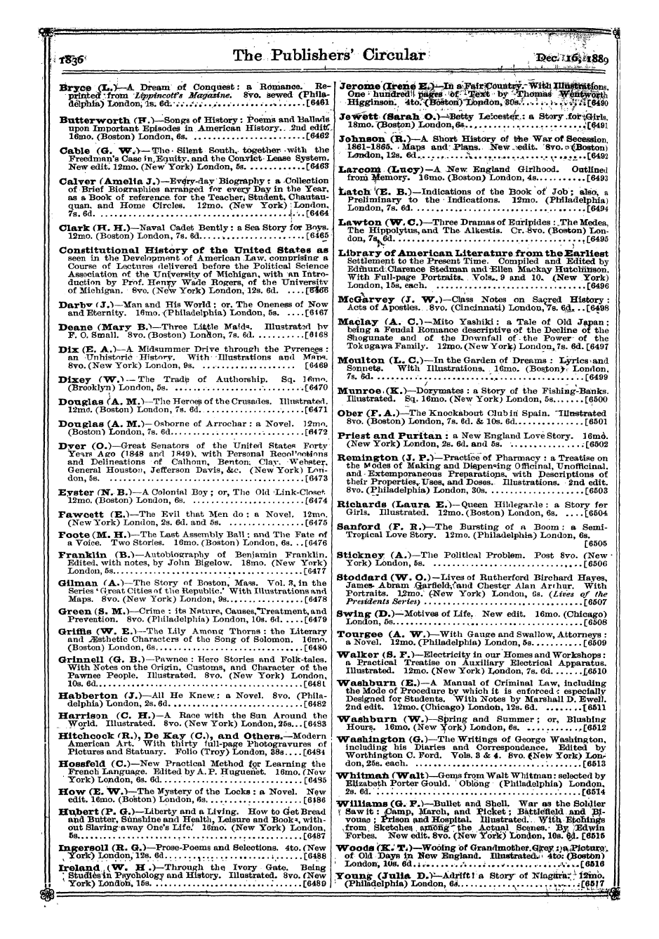 Publishers’ Circular (1880-1890): jS F Y, 1st edition: 34