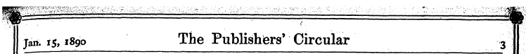 jam i$, 1890 The Publishers' Circular 3