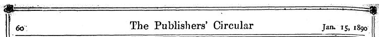 60 The Publishers' Circular Jam 15,1890
