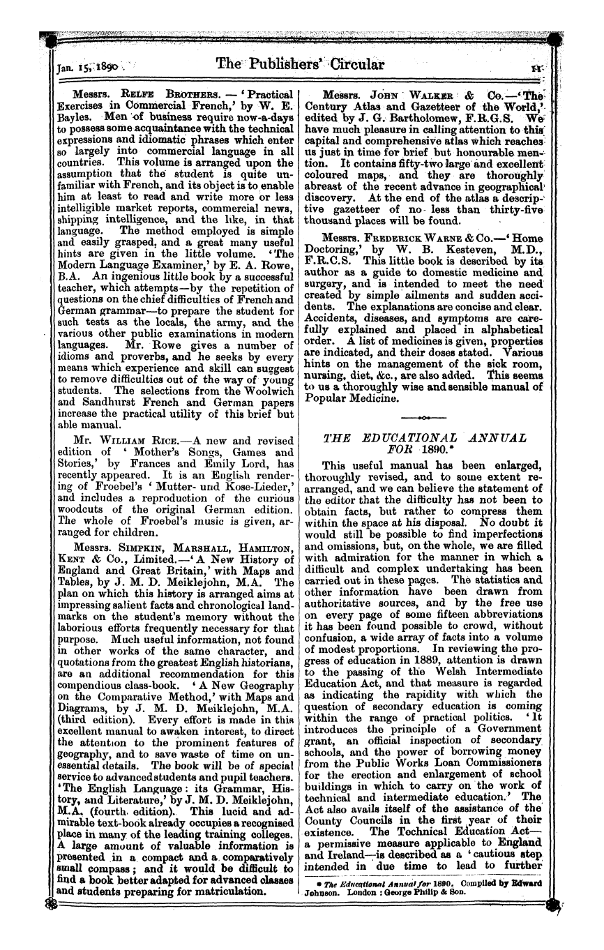 Publishers’ Circular (1880-1890): jS F Y, 1st edition - Gu^C(Nl Gcduqahonal