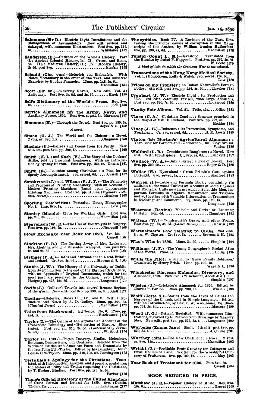 Publishers’ Circular (1880-1890): jS F Y, 1st edition: 28