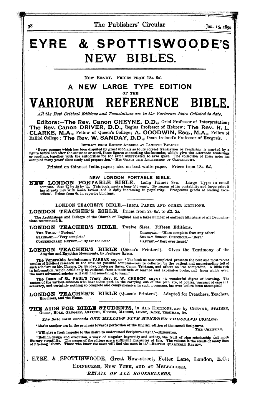 Publishers’ Circular (1880-1890): jS F Y, 1st edition - Ad04001