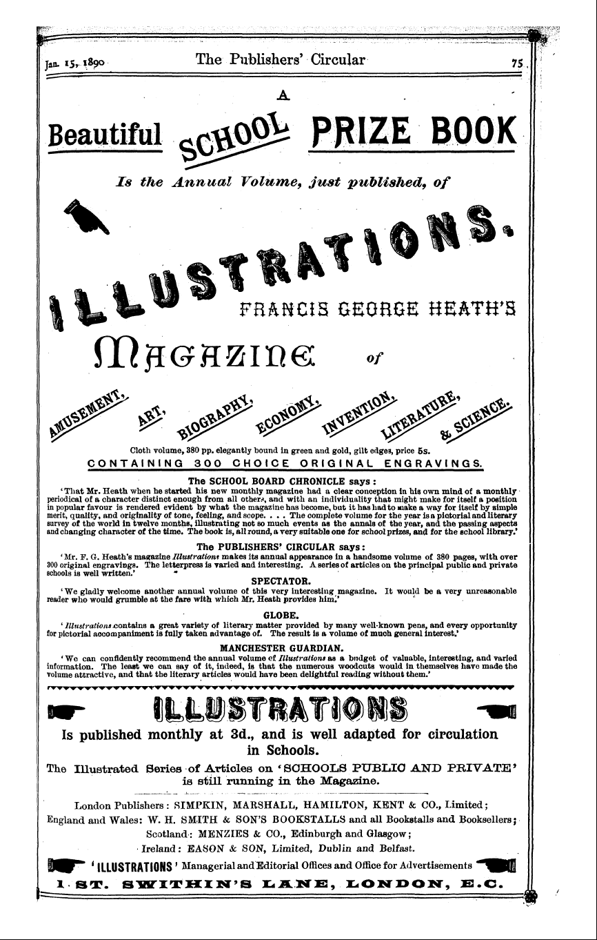 Publishers’ Circular (1880-1890): jS F Y, 1st edition: 77