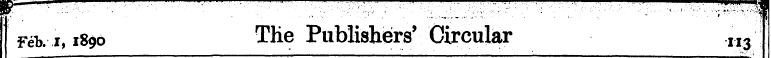 Feb. i, 1890 The Publishers' Circular IX...