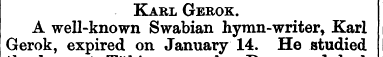 Karl Gerok. A well-known Swabian hymn-wr...