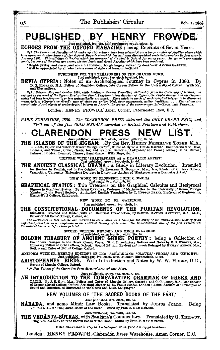 Publishers’ Circular (1880-1890): jS F Y, 1st edition: 36