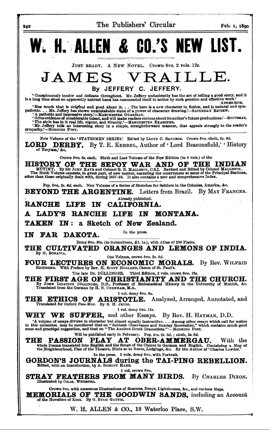 Publishers’ Circular (1880-1890): jS F Y, 1st edition: 38