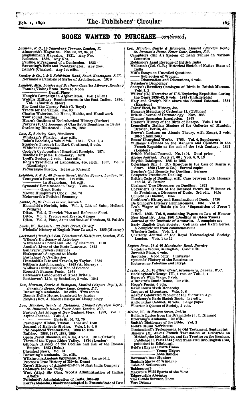 Publishers’ Circular (1880-1890): jS F Y, 1st edition: 63