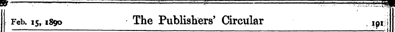 Feb. 15,1890 The Publishers' Circular . ...