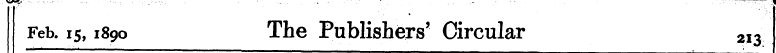 Feb. is, 1890 The Publishers' Circular 2...