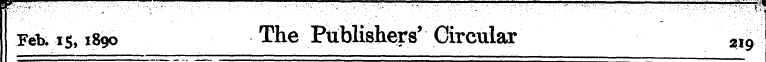 Feb. is, 1890 The Publishers' Circular 2...