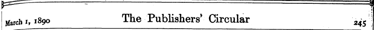 ls^== ^—— I March i, 1890 The Publishers...