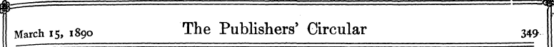 =- — March 15,1890 The Publishers ^ ' Ci...