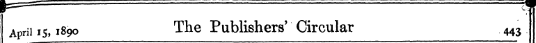 •- April 15 ,1890 The Publishers' Circul...