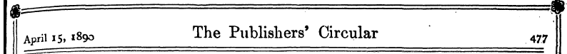 t April 15,1890 The Publishers' Circular...