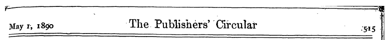 - ¦ p- s _ r . m I I May 1,1890 The Publ...