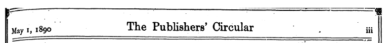 May i, 1890 The Publishers' Circular . m