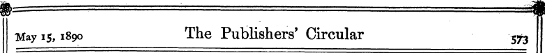 May is, 1890 The Publishers' Circular 57...