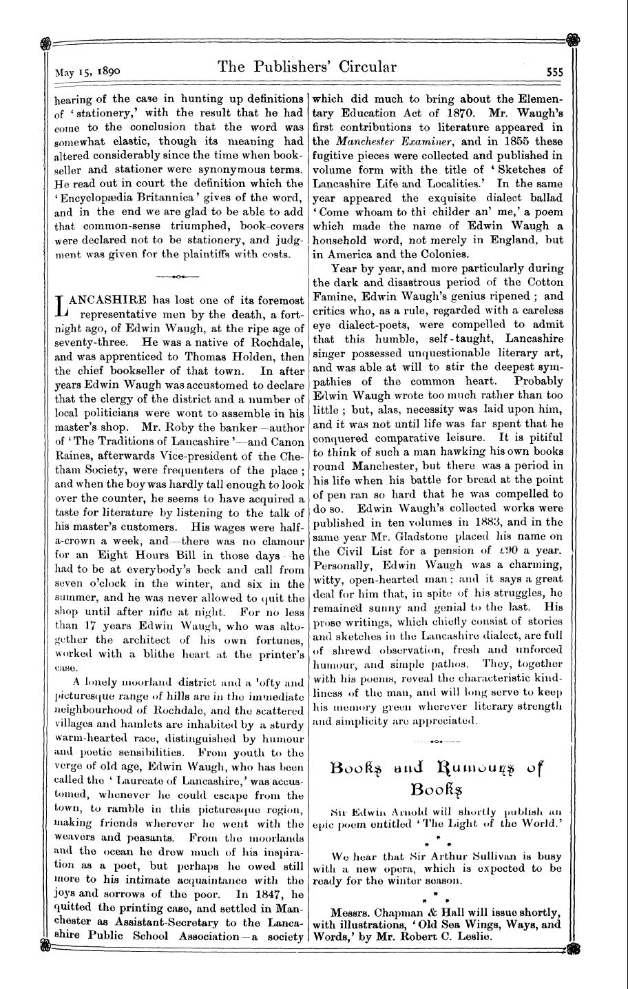 Publishers’ Circular (1880-1890): jS F Y, 1st edition - It Often Happens That Zealous Public Off...