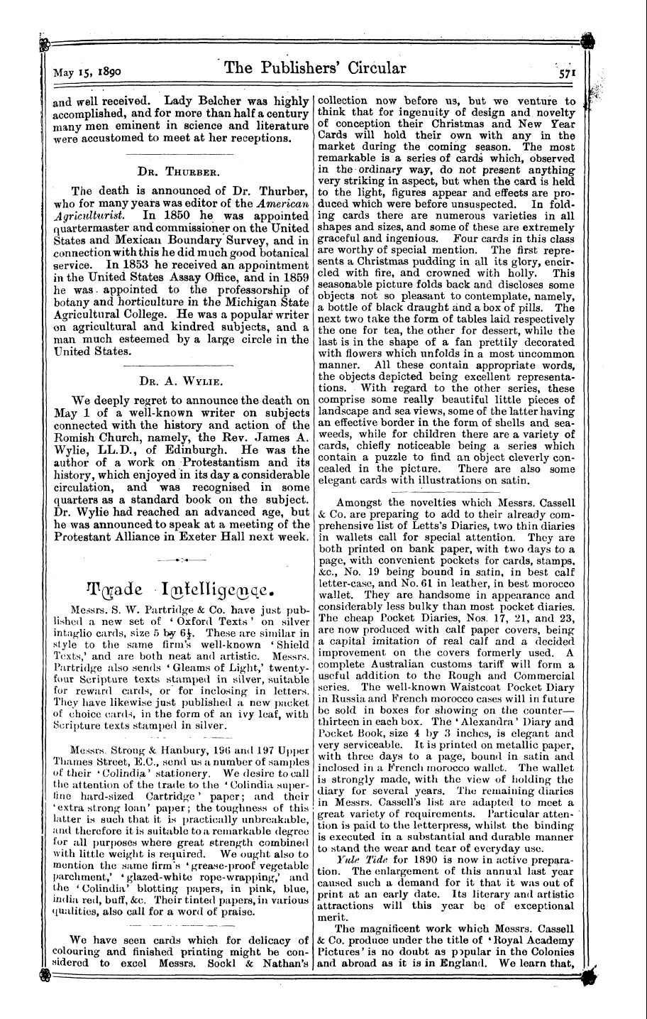 Publishers’ Circular (1880-1890): jS F Y, 1st edition - T^Ade I(Nfellige(Nqc,