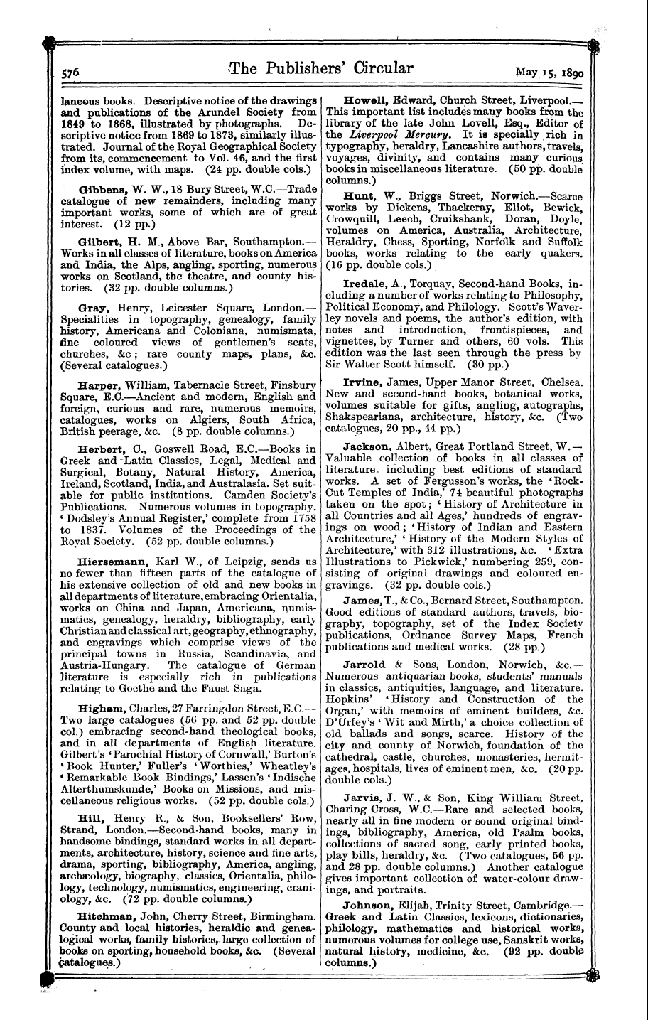 Publishers’ Circular (1880-1890): jS F Y, 1st edition: 26