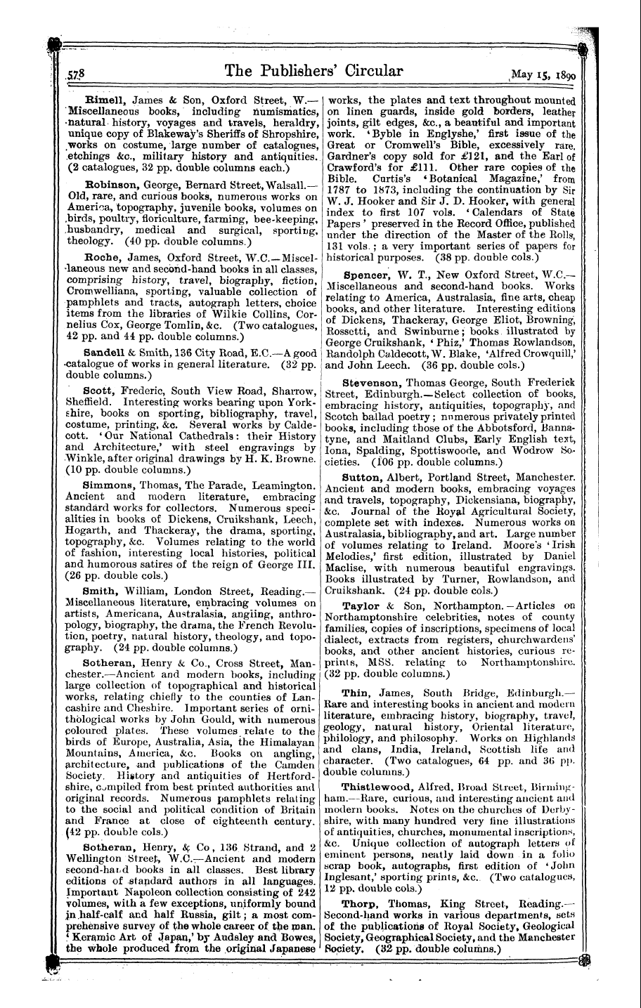 Publishers’ Circular (1880-1890): jS F Y, 1st edition: 28