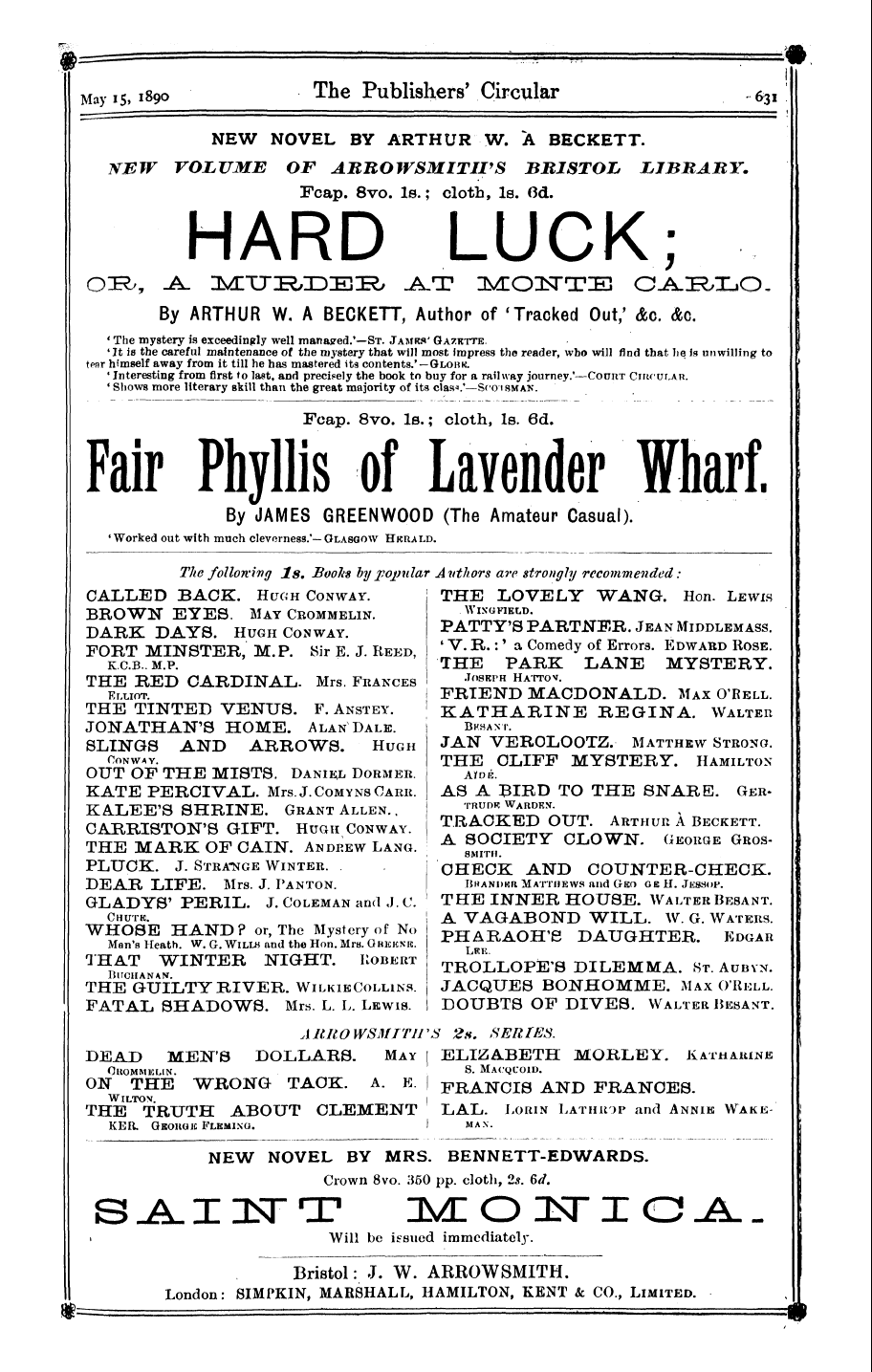 Publishers’ Circular (1880-1890): jS F Y, 1st edition: 81