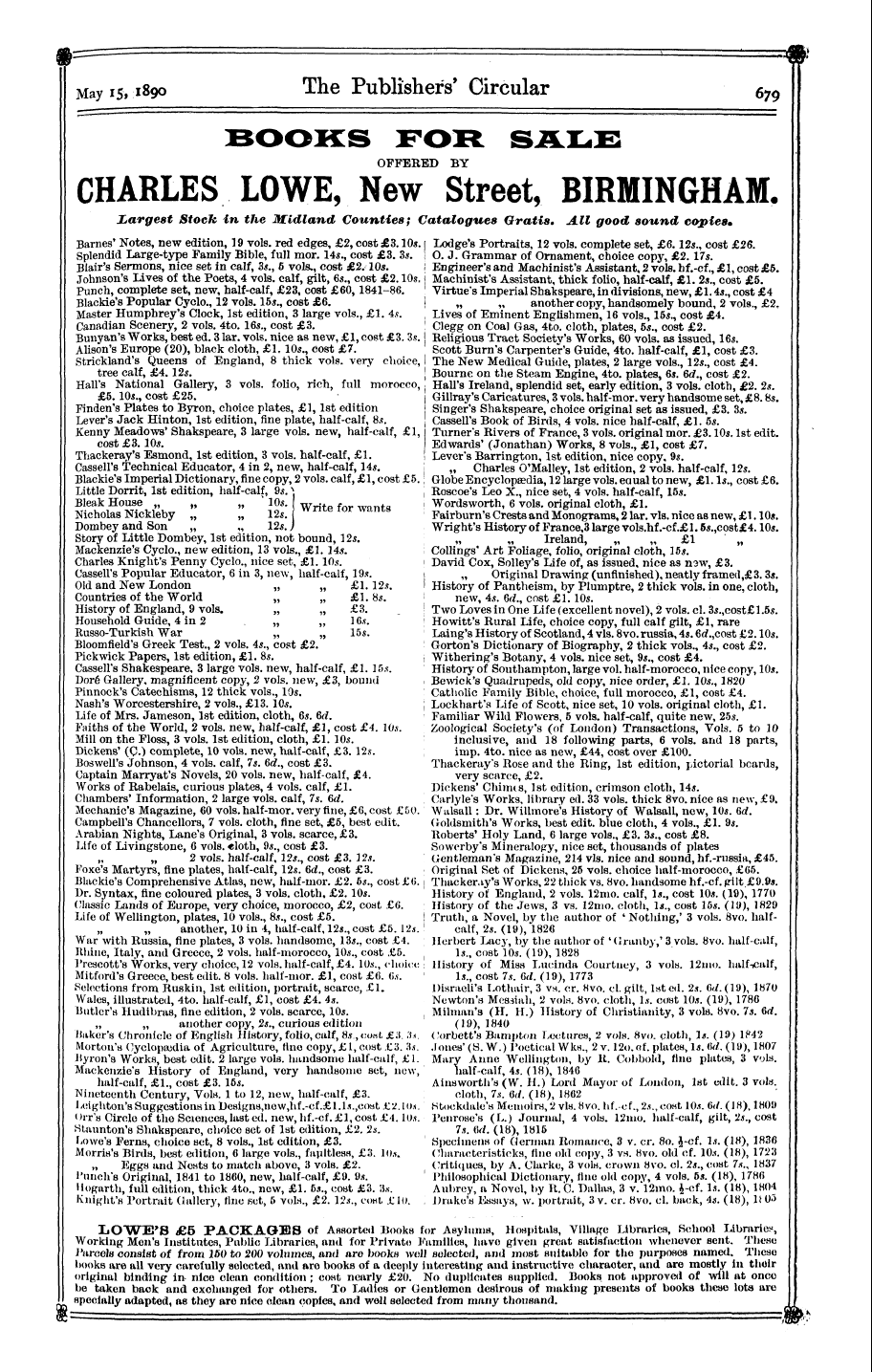 Publishers’ Circular (1880-1890): jS F Y, 1st edition - Barnes Splendid ' Notes Large , New -Typ...