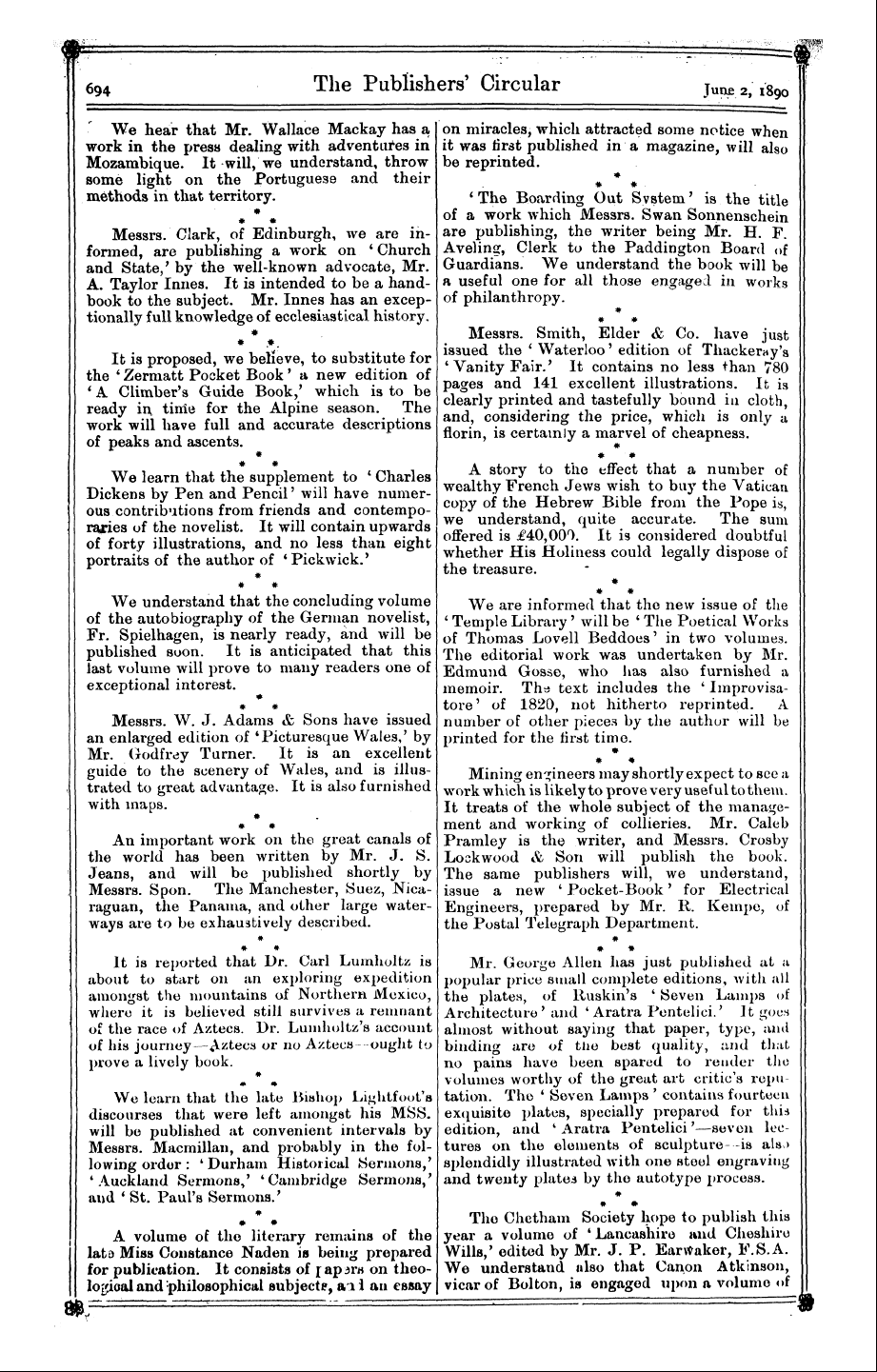 Publishers’ Circular (1880-1890): jS F Y, 1st edition: 6